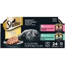 Sheba Perfect Portions Grain-Free Multipack Salmon & Tuna Cuts in Gravy Entree Cat Food Trays, 2.6-oz, case of 12 twin-packs