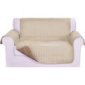 Elegant Comfort Reversible Quilted Sofa Cover, Cream/Taupe