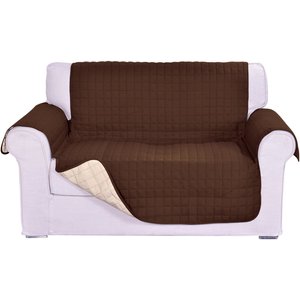 Elegant Comfort Reversible Quilted Sofa Cover, Chocolate/Cream