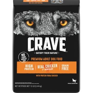 Crave High Protein Chicken Adult Grain-Free Dry Dog Food, 12-lb bag