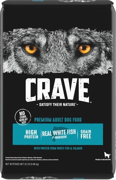 Crave High Protein White Fish & Salmon Adult Grain-Free Dry Dog Food, 22-lb bag slide 1 of 11