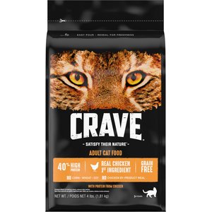 Crave with Protein from Chicken Adult Grain-Free Dry Cat Food, 4-lb bag