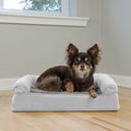 FurHaven Plush & Suede Orthopedic Sofa Cat & Dog Bed, Gray, Small