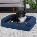 FurHaven Quilted Orthopedic Sofa Cat & Dog Bed w/ Removable Cover, Navy, Small