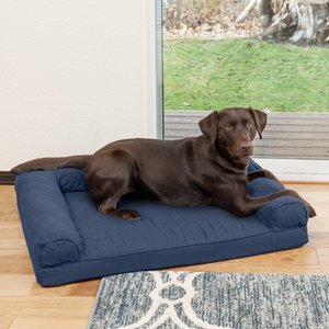 FurHaven Quilted Orthopedic Sofa Cat & Dog Bed w/ Removable Cover, Navy, Large