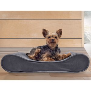 FurHaven Microvelvet Luxe Lounger Orthopedic Cat & Dog Bed w/Removable Cover, Gray, Small