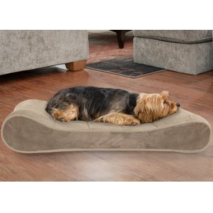 FurHaven Microvelvet Luxe Lounger Orthopedic Cat & Dog Bed w/Removable Cover, Clay, Medium