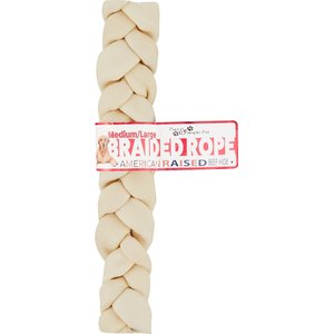 Pure & Simple Pet Rawhide Braided Rope Chew Dog Treat, Medium/Large
