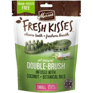 Merrick Fresh Kisses Infused with Coconut Oil & Botanicals Small Dental Dog Treats, 15 count