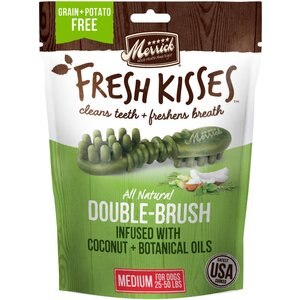 Merrick Fresh Kisses Infused with Coconut Oil & Botanicals Medium Dental Dog Treats, 6 count
