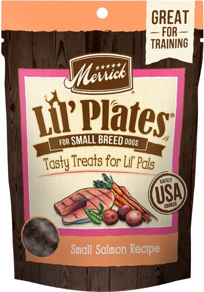 Merrick Lil' Plates Small Salmon Recipe Grain-Free Dog Treats, 5-oz bag slide 1 of 9