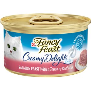 Fancy Feast Creamy Delights Salmon Feast Canned Cat Food, 3-oz, case of 24