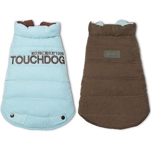 Touchdog Waggin Swag Reversible Dog Coat, Blue/Brown, Medium