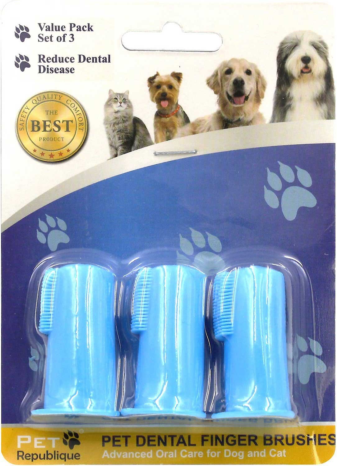 PET REPUBLIQUE Dog & Cat Finger Toothbrush, 3 count - Chewy.com