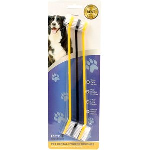 Pet Republique Dog & Cat Dual-Head Toothbrush, 3 count