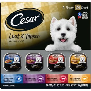Cesar Loaf in Sauce Variety Pack Dog Food Trays, 3.5-oz, case of 24