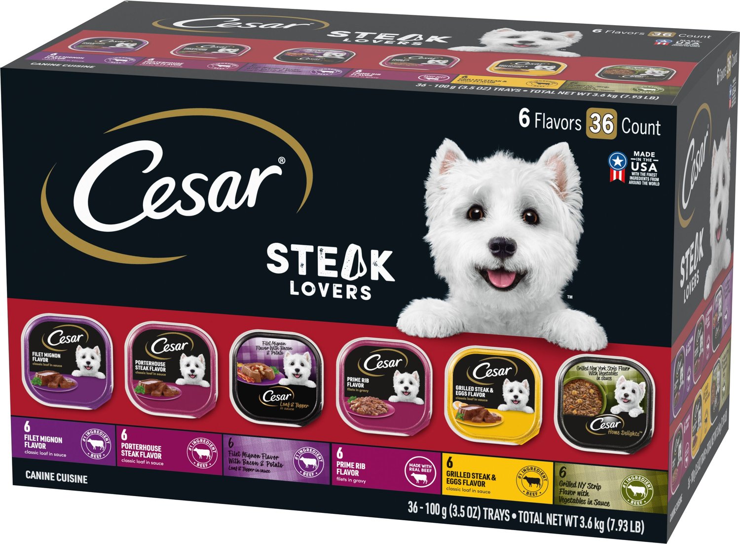 Cesar Steak Lovers Variety Pack Dog Food Trays