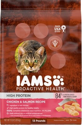 Iams ProActive Health High Protein Chicken & Salmon Recipe Dry Cat Food, slide 1 of 1