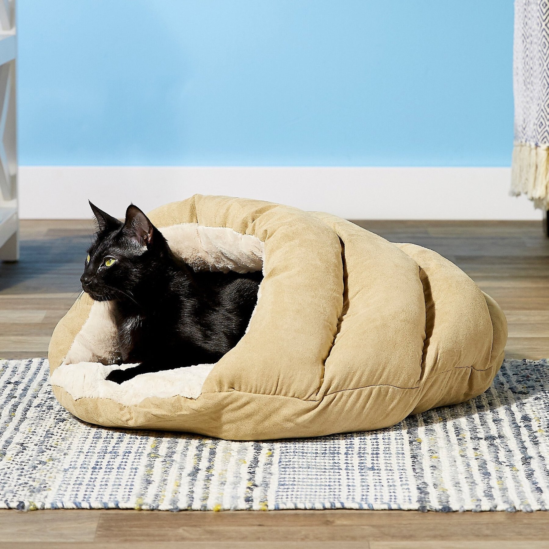 YunNasi Pet Bed Cat & Dog Bed Cave Ultra Soft Bed Pets Comfortable Bed for Cats 38x38x34cm 38x38x34cm, Grey