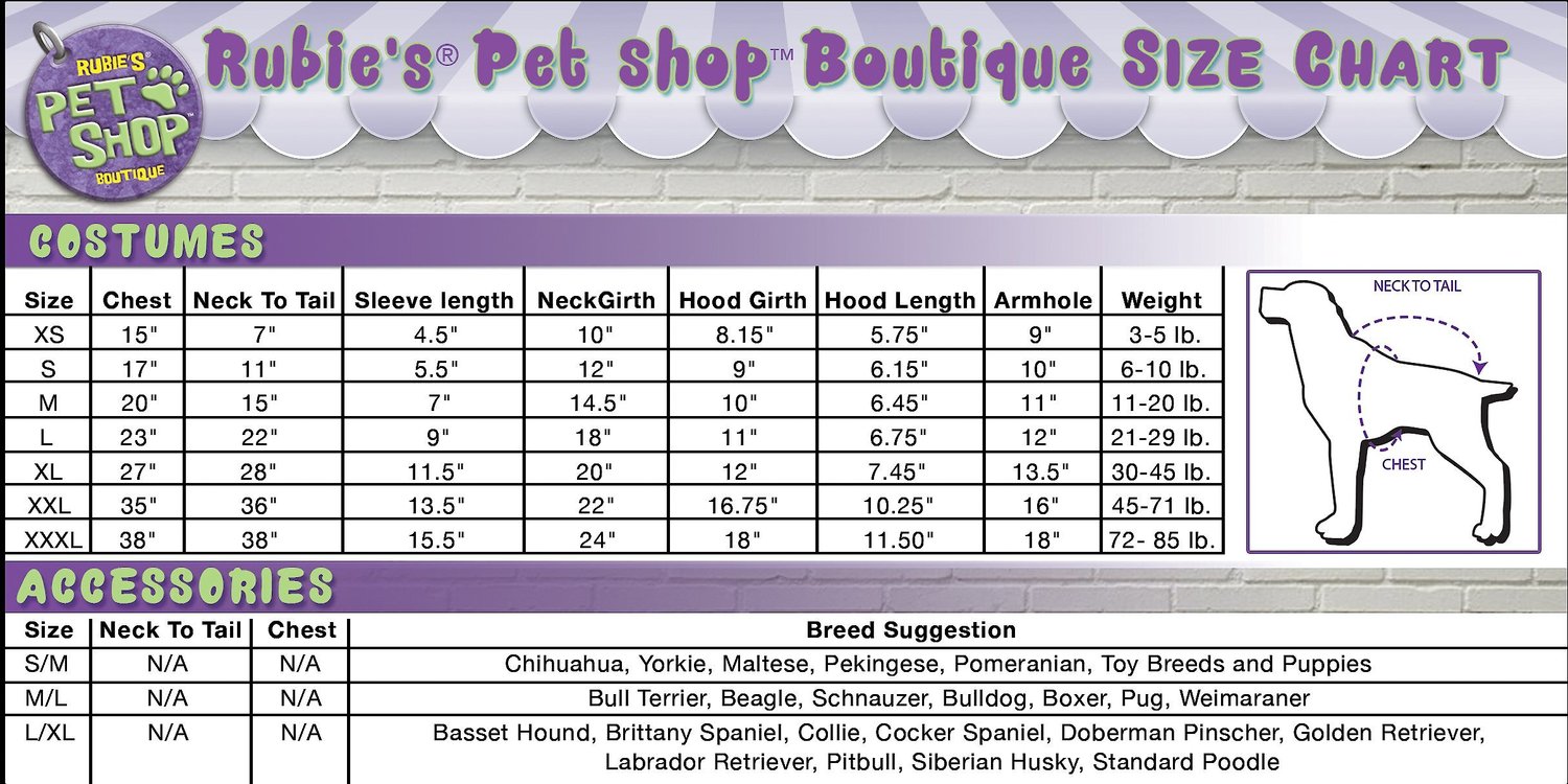 Buy Costumes Size Chart