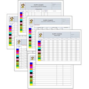 Puppies in Bloom Color Coordinated Breeder Record Keeping Charts