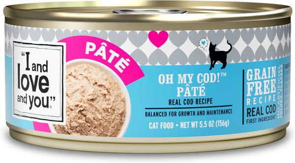 I and Love and You Oh My Cod! Pate Grain-Free Canned Cat Food, 5.5-oz, case of 12 slide 1 of 10