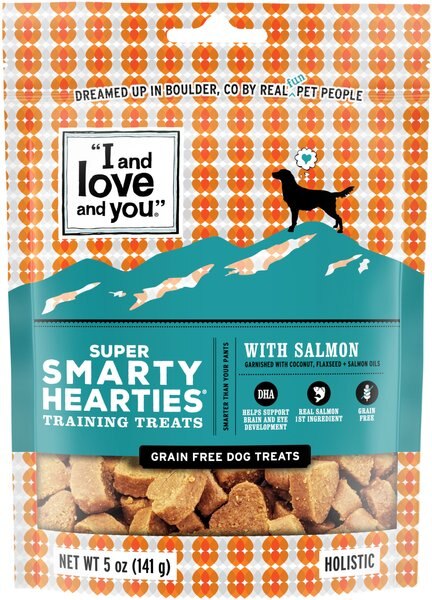 I and Love and You Super Smarty Hearties Grain-Free Salmon Dog Treats, 5-oz bag slide 1 of 8