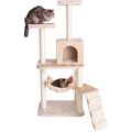 GleePet Faux Fur Covered, Real Wood Cat Tree & Condo, Beige, 57-in