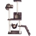 GleePet Faux Fur Covered, Real Wood Cat Tree & Condo, Brown, 57-in