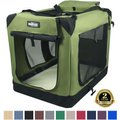 EliteField 3-Door Collapsible Soft-Sided Dog Crate, Sage Green, 30 inch