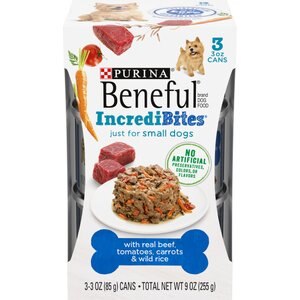 Purina Beneful IncrediBites With Beef, Tomatoes, Carrots & Wild Rice Canned Dog Food, 3-oz, case of 24