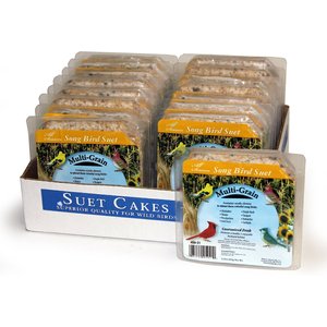 Heath Multi-Grain Songbird Suet Cake Wild Bird Food, 9.25-oz, case of 16