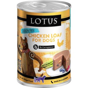 Lotus Chicken Loaf Grain-Free Canned Dog Food, 12.5-oz, case of 12