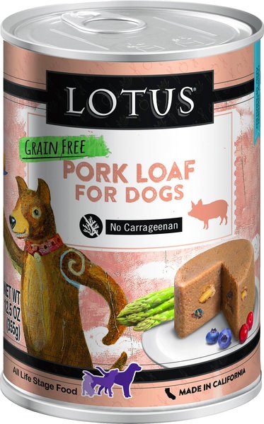 Lotus Pork Loaf Grain-Free Canned Dog Food, 12.5-oz, case of 12 slide 1 of 1