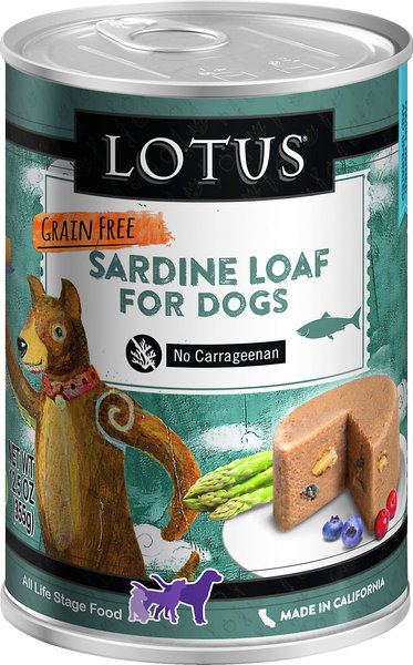Lotus Sardine Loaf Grain-Free Canned Dog Food, 12.5-oz, case of 12 slide 1 of 1