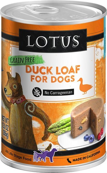 Lotus Duck Loaf Grain-Free Canned Dog Food, 12.5-oz, case of 12 slide 1 of 1