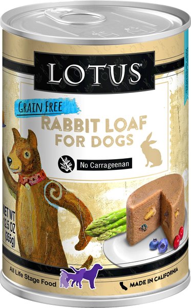 Lotus Rabbit Loaf Grain-Free Canned Dog Food, 12.5-oz, case of 12 slide 1 of 1