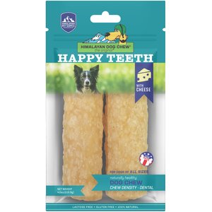 Himalayan Pet Supply Happy Teeth Himalayan Cheese Flavor Dental Dog Treat, 2 piece, Large