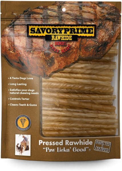 Savory Prime Natural Rawhide Twists Dog Treats, 5-in, 100 count slide 1 of 6