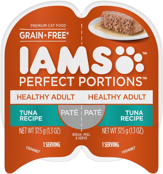 Iams Perfect Portions Healthy Adult Tuna Recipe Pate Grain-Free Cat Food Trays, 2.6-oz, case of 24 twin-packs slide 1 of 8