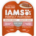 Iams Perfect Portions Healthy Adult Salmon Recipe Pate Grain-Free Cat Food Trays, 2.6-oz, case of 24 twin-packs