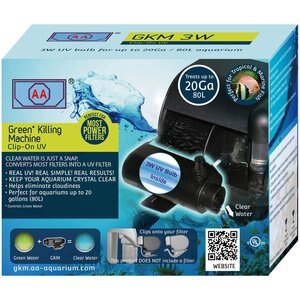 AA Aquarium Green Killing Machine Clip-On UV System, 3-watt