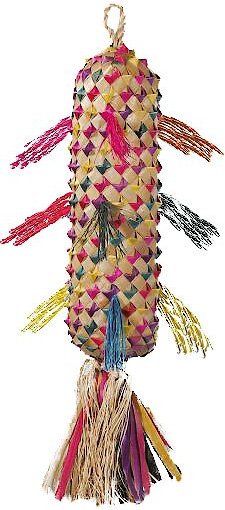 Planet Pleasures Spiked Piñata Natural Bird Toy, Color Varies, X-Large slide 1 of 3