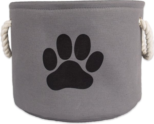 Bone Dry Paw Print Dog & Cat Collapsible Storage Bin, Gray, Medium slide 1 of 3