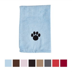 Bone Dry Embroidered Paw Print Microfiber Bath Towel, Blue