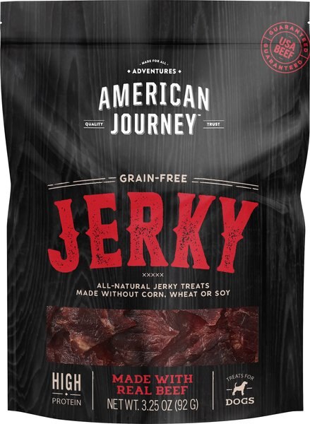 American Journey Beef Jerky Grain-Free Dog Treats, 3.25-oz bag slide 1 of 7