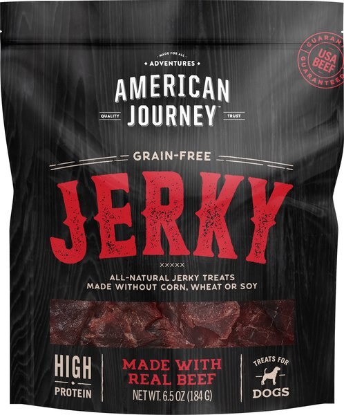 American Journey Beef Jerky Grain-Free Dog Treats, 6.5-oz bag slide 1 of 7