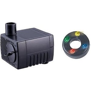 Jebao Mini Submersible 2.5W Fountain Pond Pump with LED Light, 66 GPH