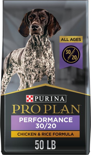 Purina Pro Plan 30/20 Chicken & Rice Formula Dry Dog Food, 50-lb bag slide 1 of 11
