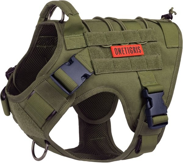 OneTigris Tactical Vest Nylon Front Clip Dog Harness, Ranger Green, Large: 22 to 42-in chest slide 1 of 11